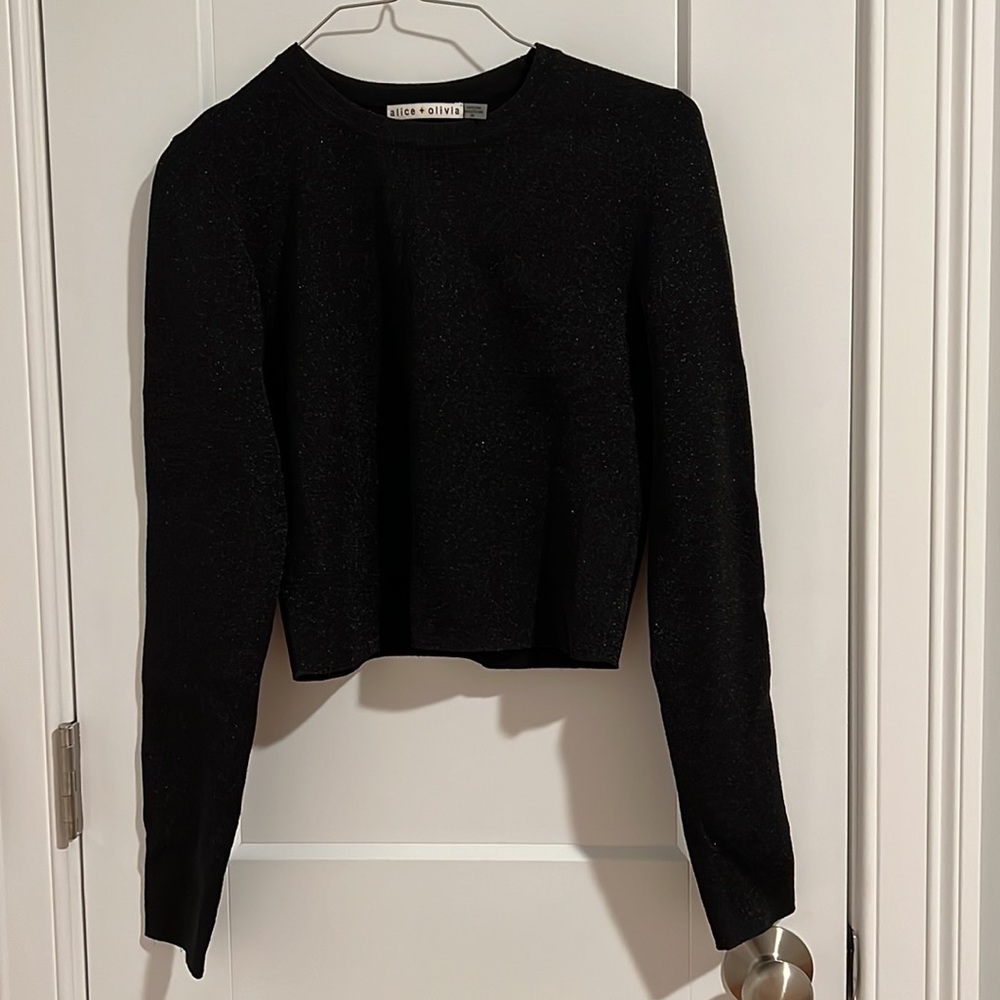 Alice & Olivia cropped sparkle sweater. Worn once